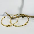 Gold plated fashion jewelry one pair plan bangle with Lightweight Cute bangles for Women and Girl. 