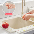 Kitchen Sink Splash Guard Sponge Adjustable Dish Drying Mat Bathroom Sink Water Catcher Absorbent Mat Countertop Protector. 