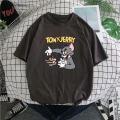 Cat And MouseTT-shirt Men's Tom Jerry Cartoon Cartoon Short Sleeve Cotton Youth Student Couple Summer Wear. 