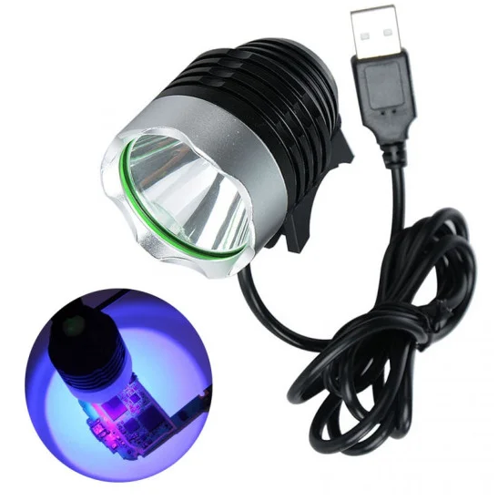 UV LED Curing Lamp – 3W USB Gooseneck With Clip & Switch, 395nm Wavelength For Phone Repair, Fluorescent Detection, Banknote Check