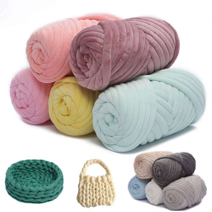 500G Super Chunky Thick Cored Cotton Wool Tube for DIY Blanket Hat ...