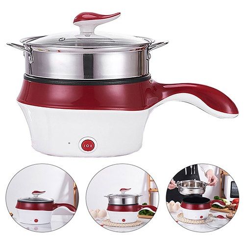 Multi-function Portable Cooker Non-stick Stainless Steel Electric Skillet Fry Pan Rice Cooker
