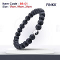 FINKK Mens Womens Bracelet Stone Beads Fashion Boys Girls black white eye best good wrist hand band bangle. 