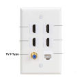 Wall Plate 6 Ports HD Multimedia Interface CAT6 TV F Head Ethernet Wall Plates. 