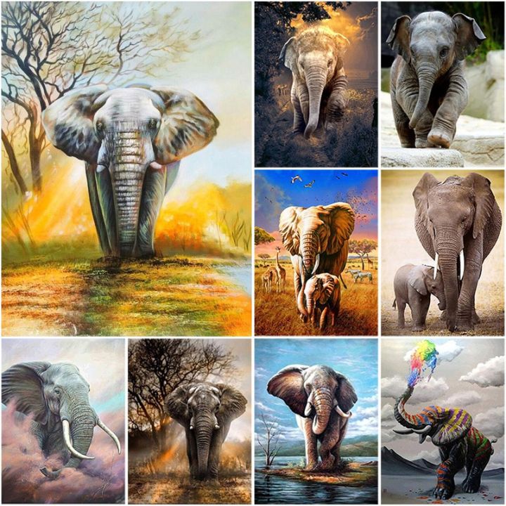 DIY Elephant 5D Diamond Painting Full Square/Round Drill Animal Diamont ...