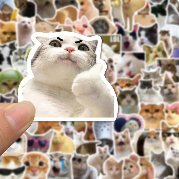 100PCS%20Cute%20Cat%20Meme%20Stickers%20-%20Viral%20Kitty%20Meme%20Doodle%20Decals%20For%20DIY%20Fun%20Layor%20-%20Image%206