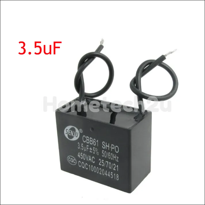 Fan Capacitor Condenser 3.5 uf wire and clip type