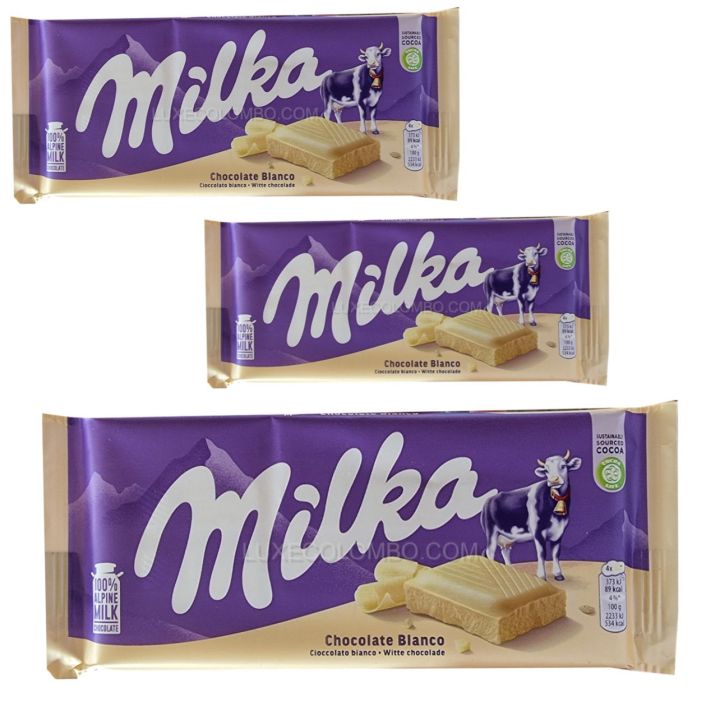Milka White Chocolate 100g x3  Made in Italy by Italian Mart