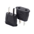 2Pcs Travel Plug 6A, European Inlet to 2-falt pins Outlet Adapter, CE Certificated Electrical AC Power Plug. 