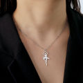 Ballerina Dancer Ballet Girl Designer Necklace Stainless Steel Elegant Pendant Fashion Jewelry Gymnastic Gifts for Girlfriend. 