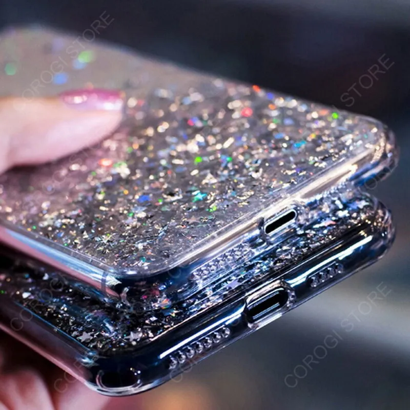 MOEX Sparky Case Glitter Per Xiaomi Redmi Note 9 Pro – Cover Morbida E Sottile Con Effetto Glitter, Antiscivolo E Protettiva – Eleganza Trasparente