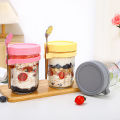 【New-store】 2pcs 12oz Overnight Oats Container Airtight Oatmeal Jars With Lid And Spoon Portable Overnight Oatmeal Cup Reusable.