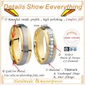 High Quality Handmade Promise Wedding Rings Sets for Couples Western Designer 18k Gold Plated Titanium Jewelry Finger Ring. 