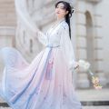 Jingsoft Weiyu New Spring and Summer Women's Han Chinese Clothing Fairy Dress Female Student Archaistic Ancient Costume Clothes Big Sleeve Suit Big Swing. 