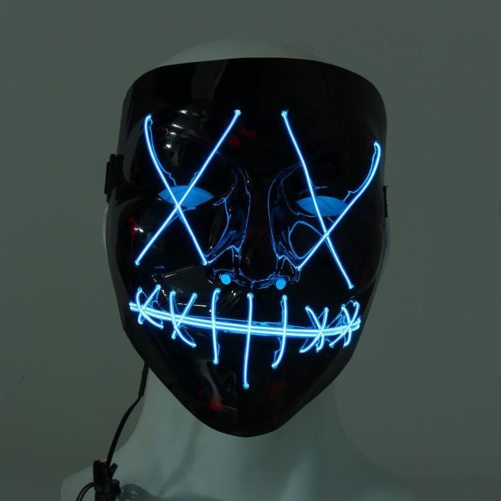 【Fanco Toy store】(NEW)LED Light up Flash DJ Party Raver Scary Mask ...