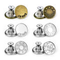 10pcs 17 Mm Seamless Metal Jeans Stud Button Replacement Adjustable Pin Instant Jeans Button. 