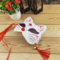 Japanese Hand-Painted Half Face Fox Kitsune Mask Halloween Cosplay Masquerade. 