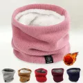 ZEBF-Winter Warm Knitted Ring Scarf for Women Men Plush Full Mask Tutdoor Cashmere Solid Snood Neck Scarves Thick Bufanda Muffler. 