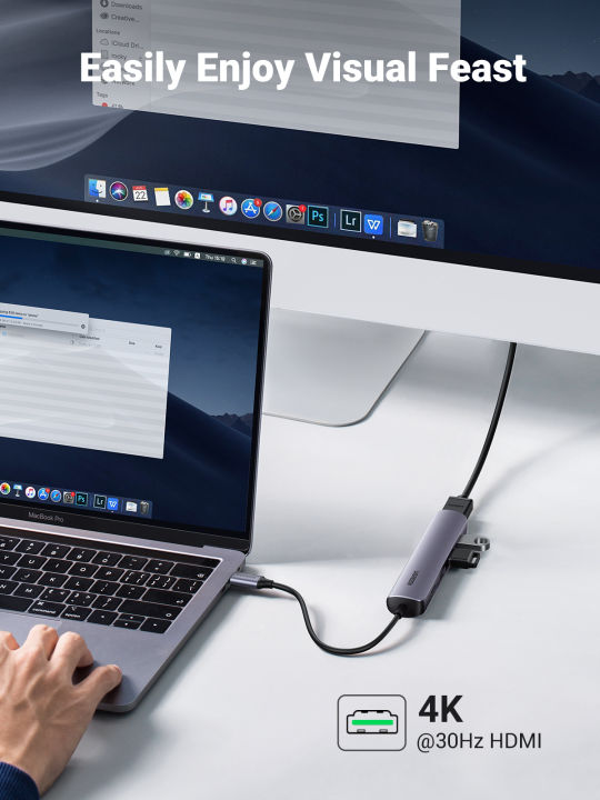 UGREEN%20USB%20C%20Hub%205%20in%201%20Dongle%20USB-C%20to%20HDMI%20Multiport%20Adapter%20Type%20C%20Dock%20with%204K%20HDMI%20Output%204%20USB%203.0%20Ports%20Compatible%20for%20MacBook%20Pro%20iPad%20Pro%20XPS%20Pixelbook%20and%20More%20-%20Image%204