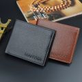 【ZOSR】New Wallet Short Men's Thin Wallet Horizontal Business Casual Lychee Pattern Retro Soft Leather Wallet. 