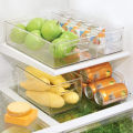 Kitchen Clear Storage Box, Plastic Stackable Containers with Handles for Refrigerator, Freezer, Pantry, Shelves Space Saver. 