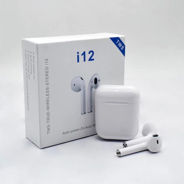 Premium Quality i12 TWS True Wireless Bluetooth Headset 5.0 Touch Control Earbuds for Android and iOS Mobile Phone