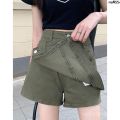 Rule Sense Shorts Hot Pants Summer Design High Waist Stitching Skirt Not Slimming New Hip Style Denim Hot Girl Bag. 
