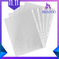 100pcs A4 PP Punched Punch Pockets Folders Filing Wallets Sleeves Bag Transparent 0.03mm. 