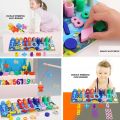 Children's Wooden Learning Counting Montessori Pairing Numbers Shapes Pairing Early Education Teaching Aids Math Fishing Toys. 