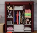 Fashion Cloth Storage Wardrobe - Foldable Storage Wardrobe Cupboard - Almari - 3 Door Portable Folding Wardrobe Cupboard For Clothes Diy-latest Designs. 