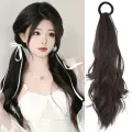 Heat Resistant Ponytail Hairpiece - 50cm Length, Brown/Black Colors. 
