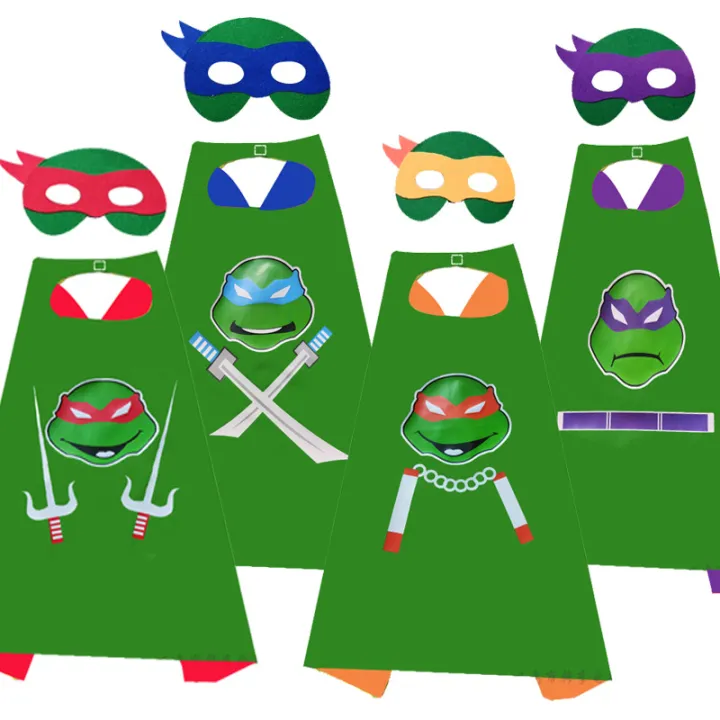 Children's Ninja Turtles Cosplay Costume Superhero Cape Mask Set ...