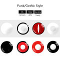 👍 UYAAI 2Pcs Halloween Colorful Contact Lenses Anime Cosplay Eye Lenses Multicolored Lenses Lenses White Black Red Lenses. 