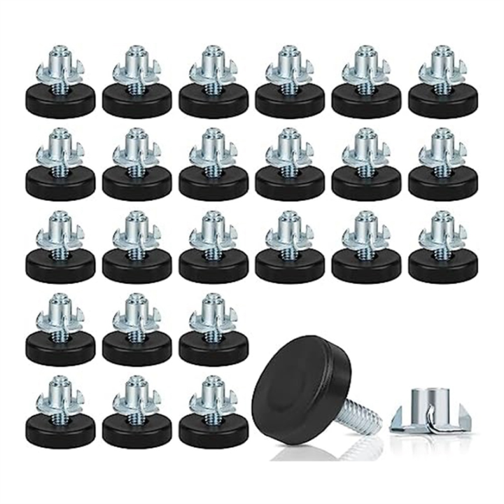 Replacement Accessories 1/4Inch Thread Furniture Feet Levelers,24PCS Adjustable Feet Levelers on Furniture Glide Leveling,for Table(1/4Inch-18)