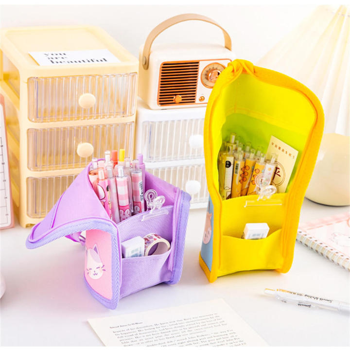 Folding%20Pencil%20Case%20Zippered%20Canvas%20Large%20Capacity%20Canvas%20Case%20Cute%20%20Design%20Makeup%20Bag%20for%20Students%20School%20Supplies%20Makeup%20Storage%20Desk%20Organizer%20Art%20Tools%20Carrier%20-%20Image%202