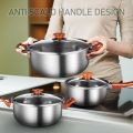 Stainless Steel 12 Pcs Cookware Set with Glass Lid. 
