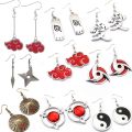 Anime Naruto Jewelry Earrings Drop Accessories Sharingan Akatsuki Cosplay Party Pendant Drop Earrings Toys for Women Men Gifts. 