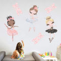 Ballet Dancer Wall Stickers for Kids Rooms Cartoon Girl Wall Stickers Decoration Living Room Bedroom Background Wall Decor. 
