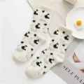Women Socks Autumn and Winter Padded Mink Socks Warm Thickened Cow Spots Socks Home Cute Girls Floor Socks Moon Socks. 