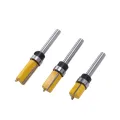 3Pcs 1/4 Inch Flush Trim Router Bit Pattern Bit Top & Bottom Bearing 1/2 inch Blade Template Edge Wood Trimmer Cutter Carpenter. 