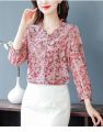 Fashion Shirts For Women's Printed Top New Long Sleeved Design Casual Style Thin Top. 