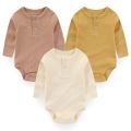 3 Pieces Unisex Solid Color Baby Girl Clothes Sets Newborn Cotton Long Sleeve Baby Boy Clothes 0-24M Baby Rompers Active. 