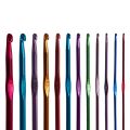 Crochet Hooks Set - 12pcs ( 2mm to 8mm ) Premium Knitting Needle Multicolor Aluminium Set. 
