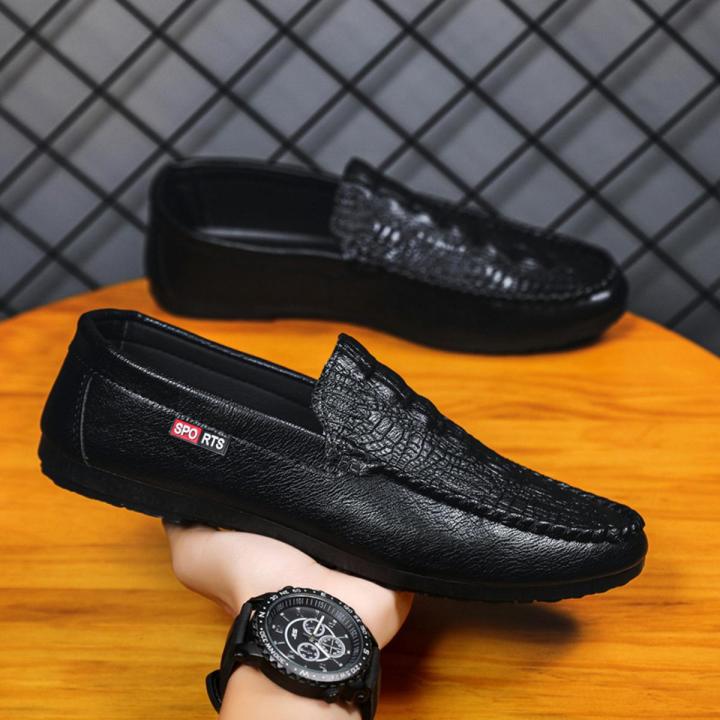 Men's Casual Leather Loafers - Slip-On Driving Shoes With Flexible Sole For Comfort & Everyday Wear