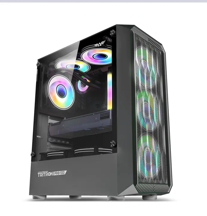 Armaggeddon White Tritron PRO 100 Desktop PC Casing with Build-In 4 ARGB Fan