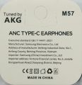Samsung M57 Anc Akg Ear Phone Type-c [id: 10004]. 
