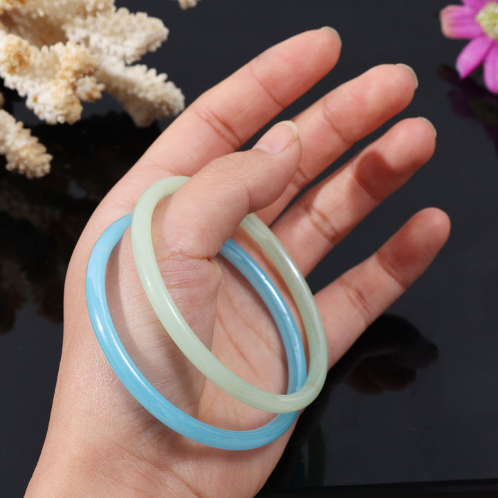 Fashion Natural Fine Round Agate Jade Bangle Glass Imitation Jade Tinker Bracelet for Women