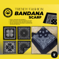 New Unisex Fashion Hip Hop 100% Cotton Bandana Square Scarf 55cm*55cm Black 2025 Paisley Headband Printed For Women/Men/Boys/Girls. 