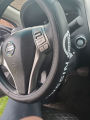 Nissan Name and Logo with Steering Wheel Cover Black. 
