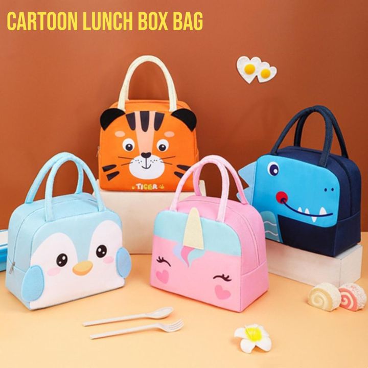 Cartoon Thermal Insulation Lunch Bags Oxford Fresh Cooler Pouch for Students Children Lunch Picnic Storage Box Tote Food Handbag